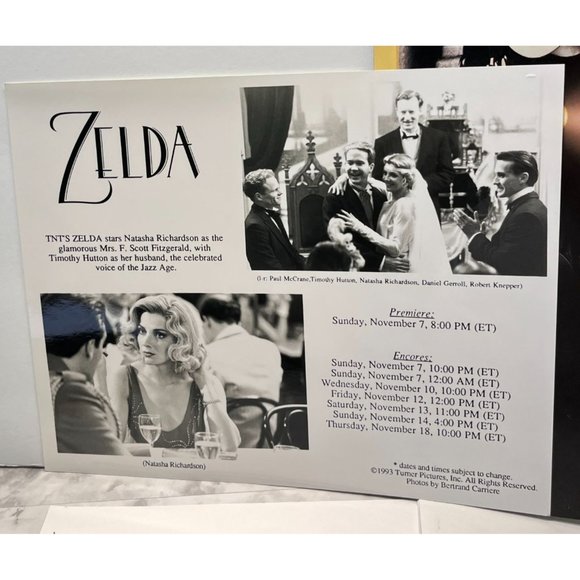 TNT Movie Press Kit Zelda Timothy Hutton Natasha Richardson F Scott Fitzgerald - Picture 5 of 11